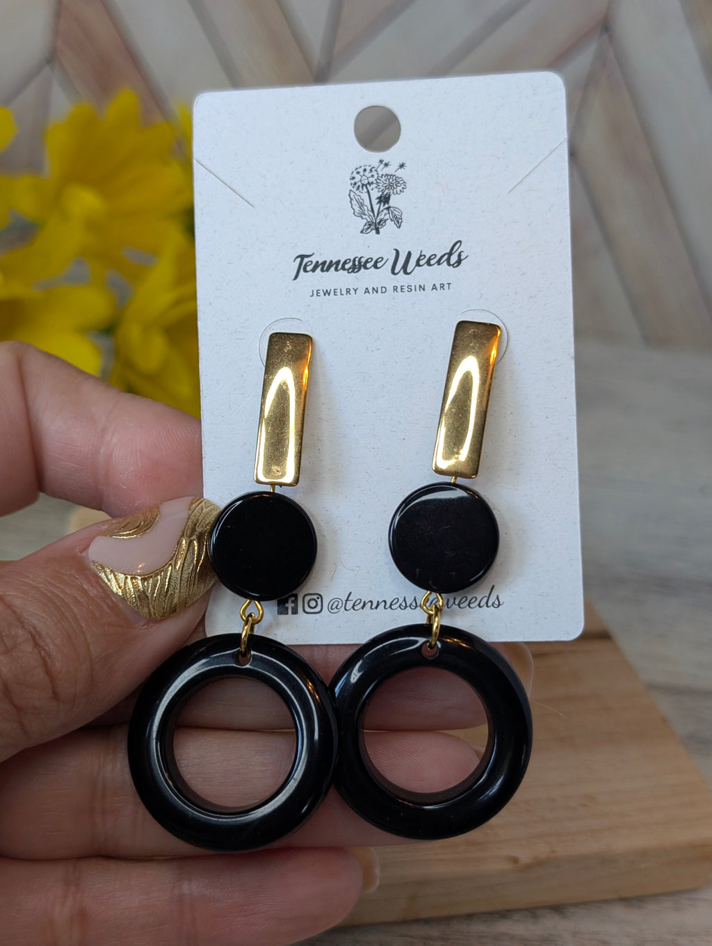 Black and Gold Double Dangle