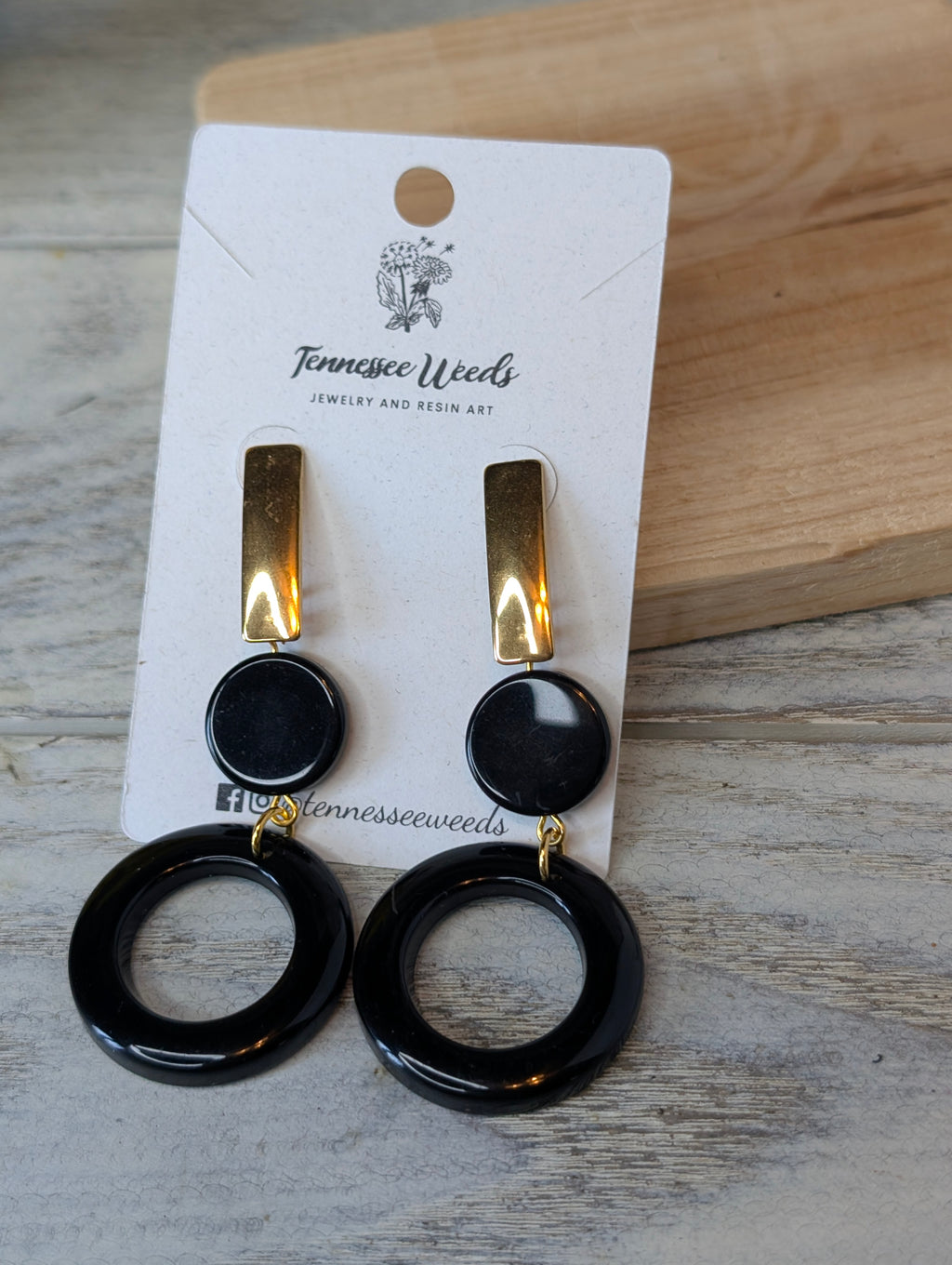 Black and Gold Double Dangle