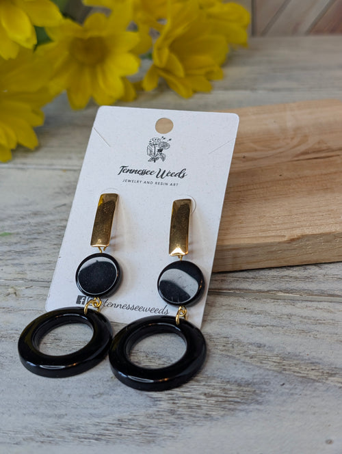 Black and Gold Double Dangle
