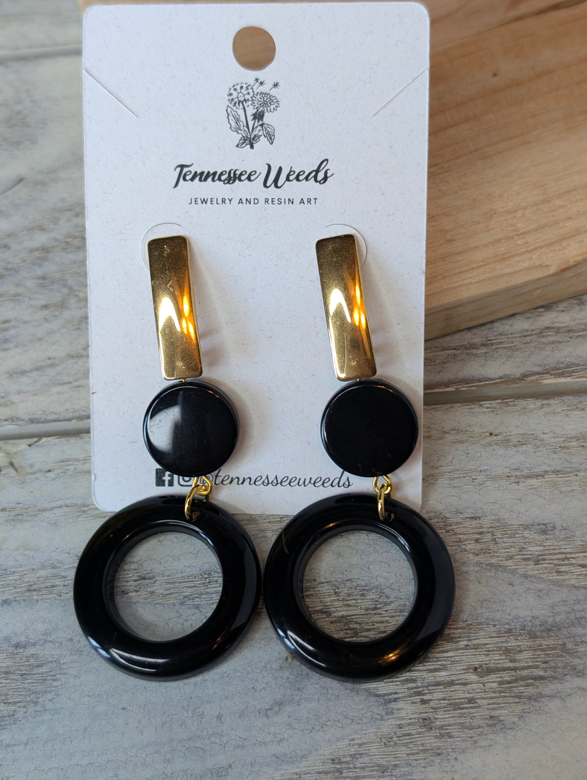Black and Gold Double Dangle